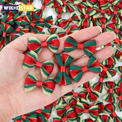 20 stücke Weihnachten Satin Band Bögen Handgemachte DIY Geschenk Verpackung Decor Bogen Handwerk Frohe Weihnachten Haar Zubehör Weihnachten Neue Jahr Navidad