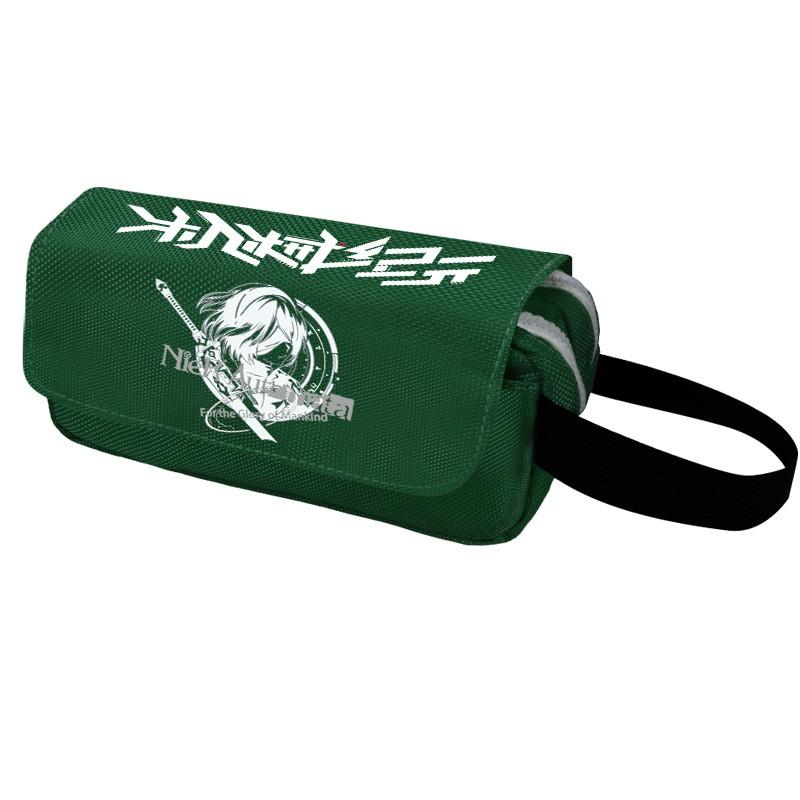 2B Anime Pencil Case Double Zipper Canvas Stationery Organizer Students School Supplies