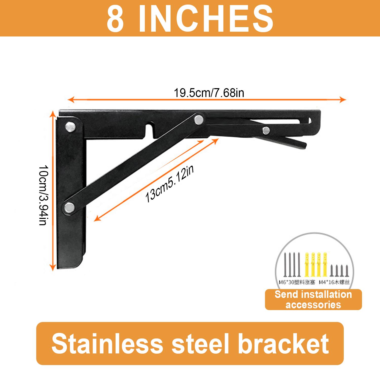 

Складной кронштейн для полки, прочный черный и серебристый складной кронштейн для настенного монтажа для экономии места