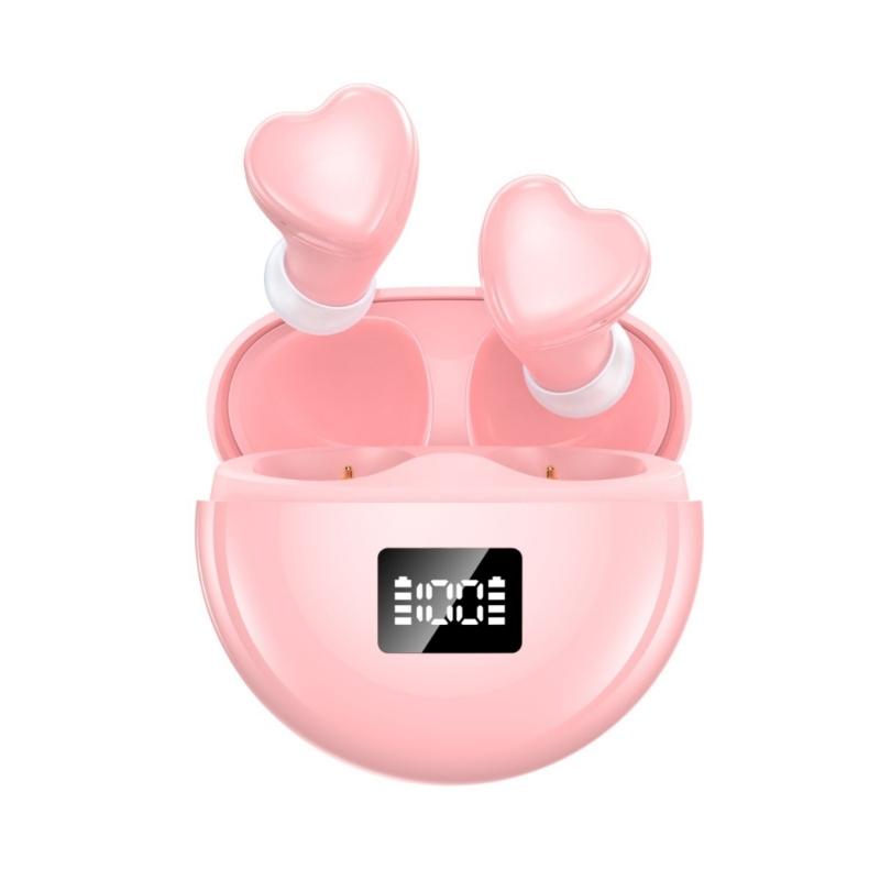 Lovely Heart Shape Wireless Earphones Earbuds With Modern Wireless Headphones And Comfortable Fit For Daily Use TE-I3