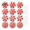 Festive Outdoor Path Lighting Accents 12Pcs Christmas Candy Yard Stakes Hollow Board Garden Decor with Metal Spikes Signs Red White Green