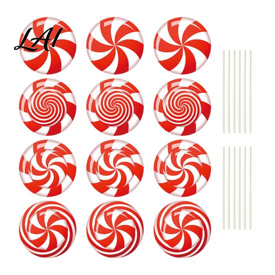 Festive Outdoor Path Lighting Accents 12Pcs Christmas Candy Yard Stakes Hollow Board Garden Decor with Metal Spikes Signs Red White Green