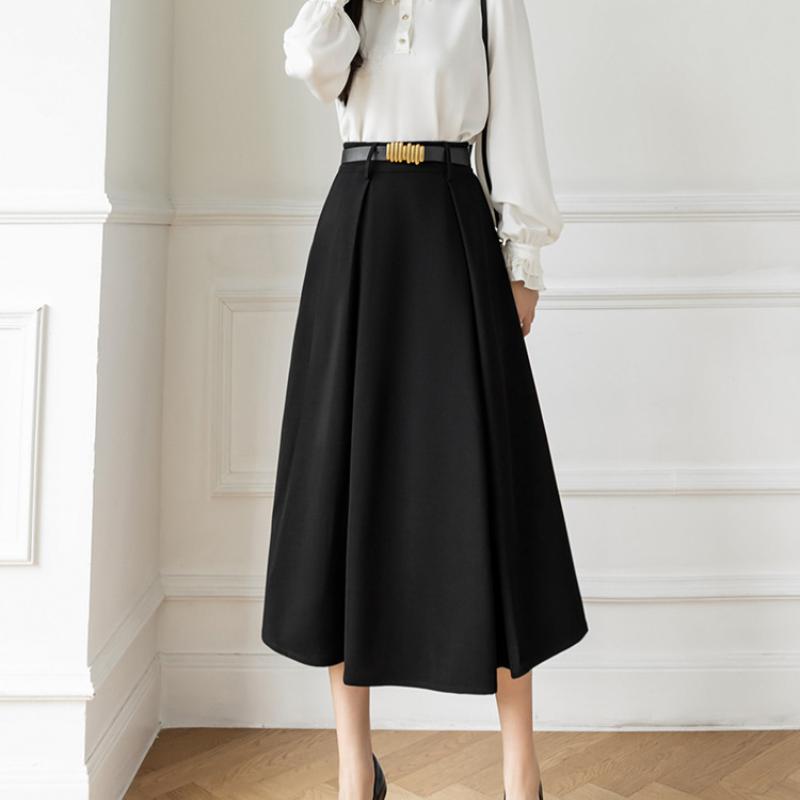 Costum pentru femei Fusta de vară Moda coreeană Talie înaltă Chic Elegantă Femeii A-line Commuter OL Fusta profesională Ocazie formală