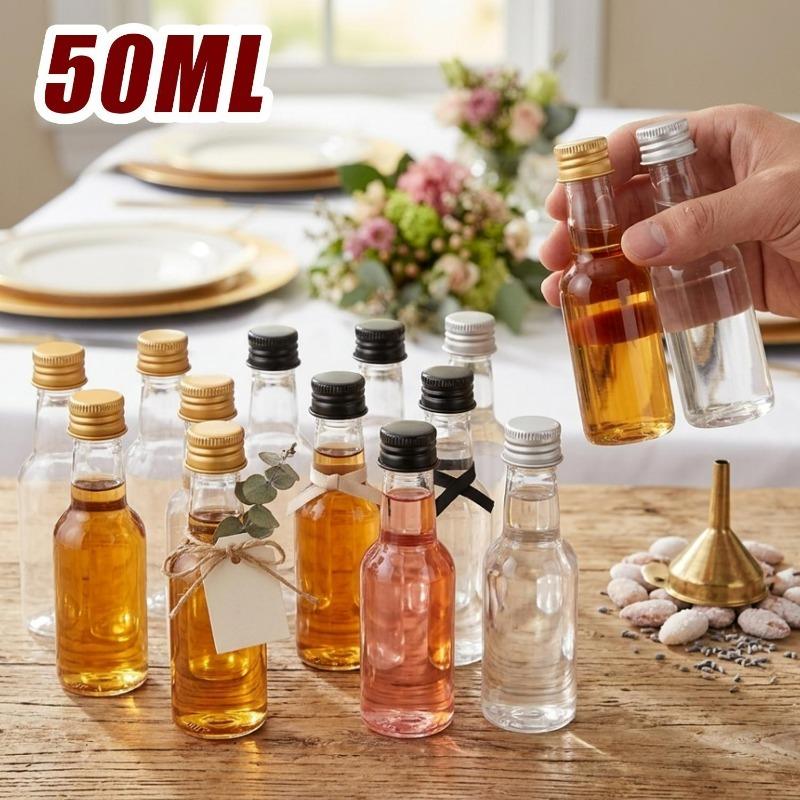 10/30PCS 50ML Mini Liquor Bottles Portable Plastic Juice Bottles Reusable Drink Container For New Year Weddings Parties Favors