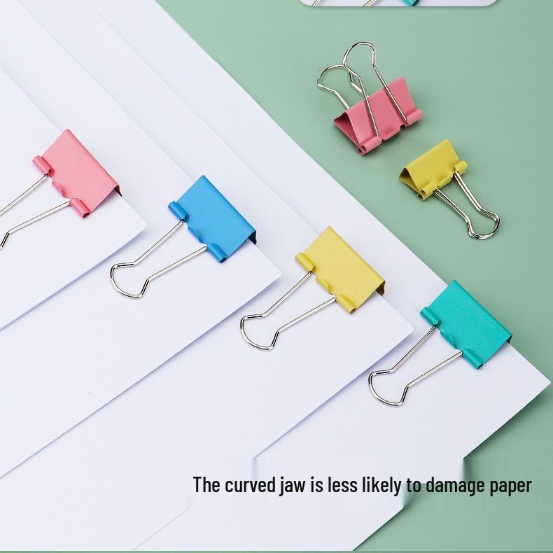 Colorful Metal Binder Clips, Strong Grip Office Stationery/Folders