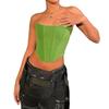 Womens Bustier Sexy Lingerie Solid Color Waist Cincher Strapless Sleeveless Backless Stretchy Corset Top