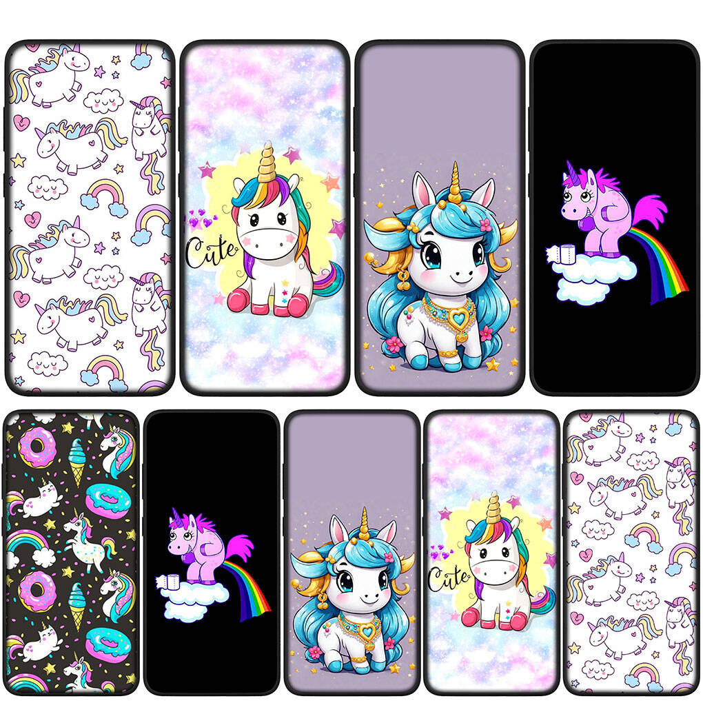 for iPhone 17 16 15 Xiaomi Poco F7 F8 X7 X6 C85 C75 C71 M8 Redmi Note 14 13 12 11 Pro Max 14C 13C 15C A3 A4 Phone Case Unicorn Colorful Rainbow Horse