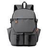 Men's Backpack Large Capacity Student Schoolbag Travel Backpack Solid Color Computer Bag