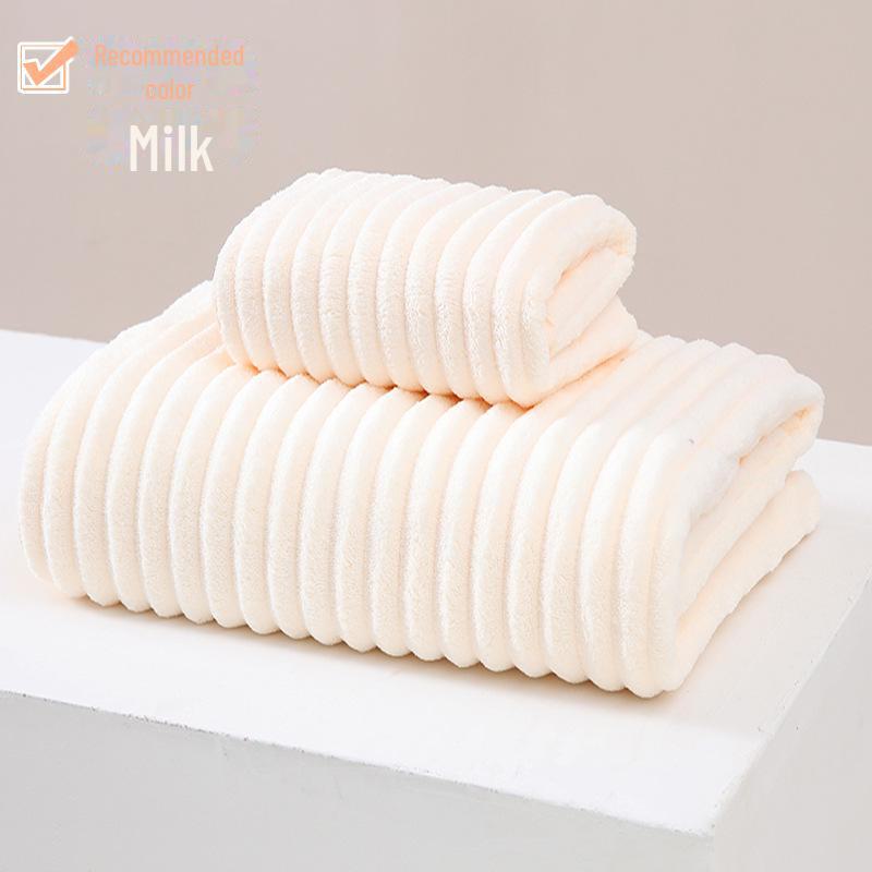 Schnelltrocknendes Korallenfleece 3-teiliges Handtuchset - Saugfähige Baumwolle für Bad, Strand & Zuhause