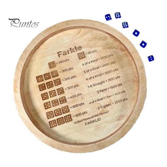 

Подставка для игральных костей с 6 кубиками, переносная круглая деревянная подставка для игральных костей для детей, взрослых, семейных вечеринок, интерактивная классическая настольная игра в кости