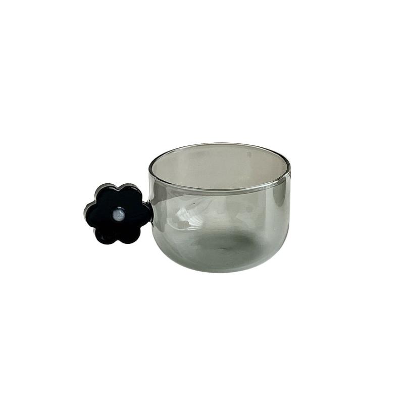 Pure Handcrafted Flower-shaped Glass Cup Colored Master Coffee Mug Heat-resistant High Borosilicate Glass Cold Drink Dessert Cup