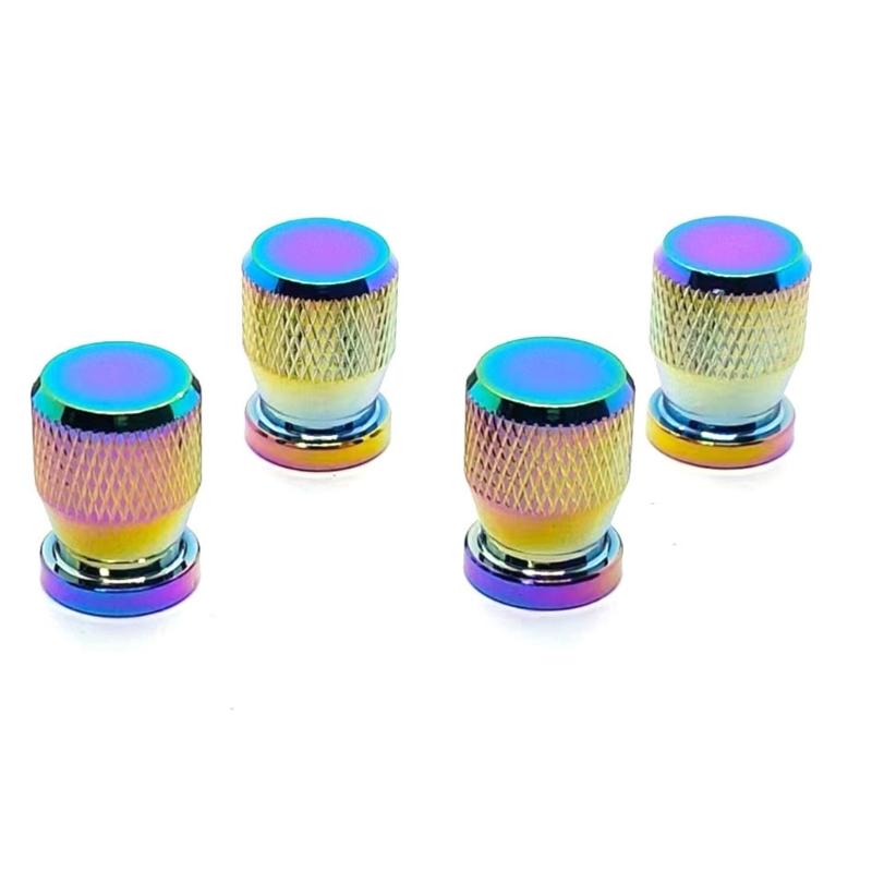 2pcs/4pcs Anodized Aluminum Tire Valves Stem Cap Cover Universal Fit for Cars SUVs Bikes Trucks Motorcycles Construction