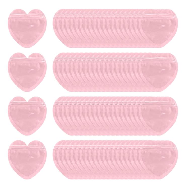 300Pcs Vibranting Color Heart Jewelry Bags Stylish Self Sealing Pouches for Business and Celebration Gifts Wrapping