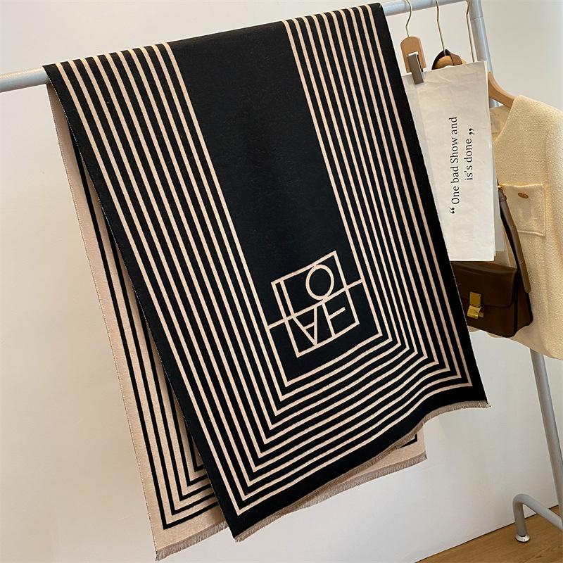 Eșarfă din imitație de cașmir cu imprimeu de iarnă pentru femei, pătură groasă, șal, design