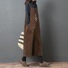 Autumn Solid Color Corduroy Literary Retro Dress Women Loose Large Size Slimming Strap
