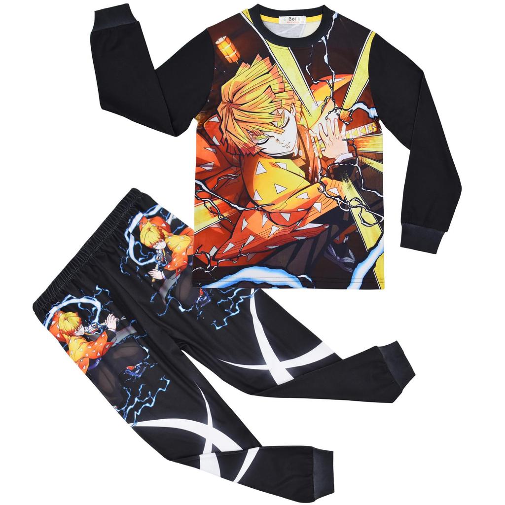 New Movie Comic Print Long Sleeve Pajama Set for Kids and Teens