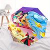 Aladdin's Genie and Jasmine on a Flying Carpet Automatic Open/CloseCartoon Umbrella-CuteUmbrella with Cute Design, Portable 3-Fold Compact U
