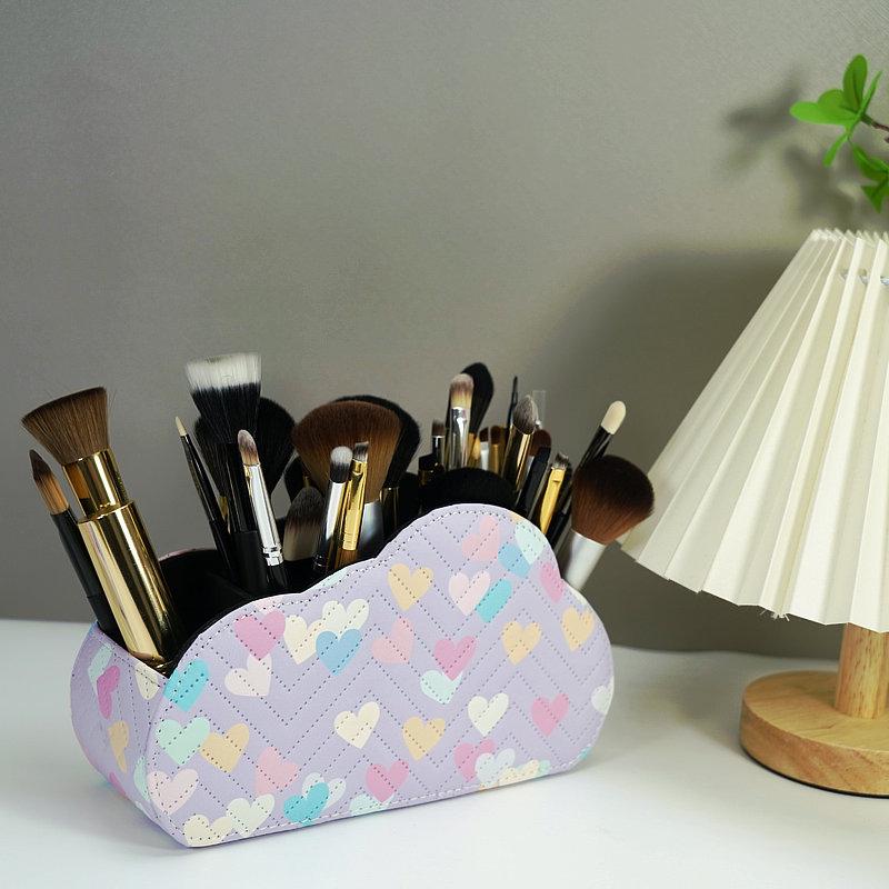 Pink Cloud-Shaped Multifunctional Storage Box for Cosmetics, Remote Controls, and Office Supplies