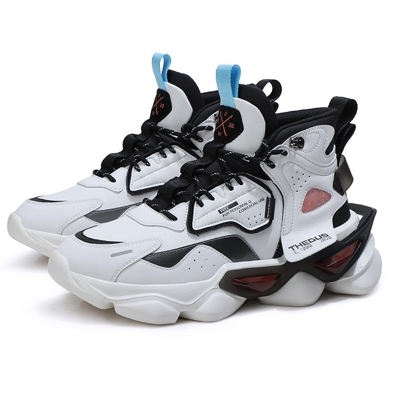 

Модная и модная кожаная уличная спортивная обувь для бега, повседневная мужская обувь, обувь для папы, баскетбольная обувь 44 чёрный/белый