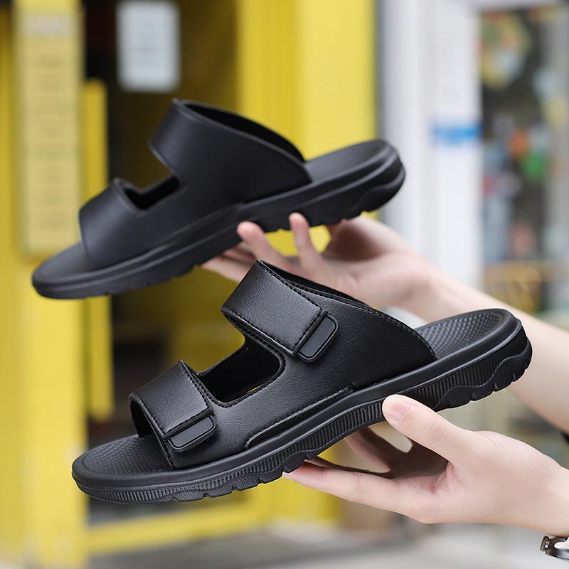 New Men Slippers Black Platform Slip On Massage Sandals Home Light Slippers Summer Citywalk Beach Holiday Sandal Shoes Sandalias