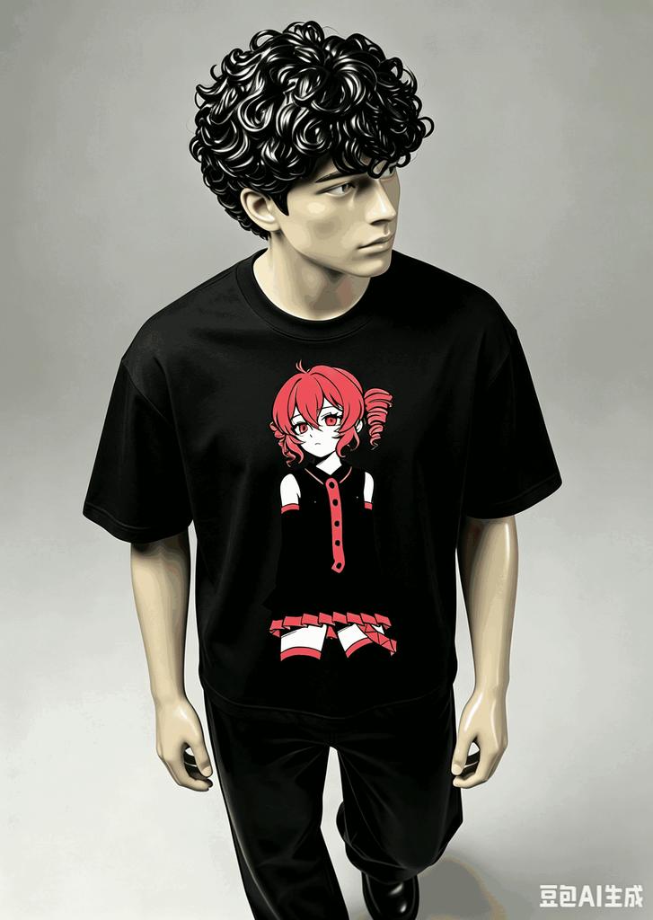 Kasane Teto Übergroßes Unisex Grafikdruck Rundhals-T-Shirt für Damen Herren hohe Qualität Y2k Sho