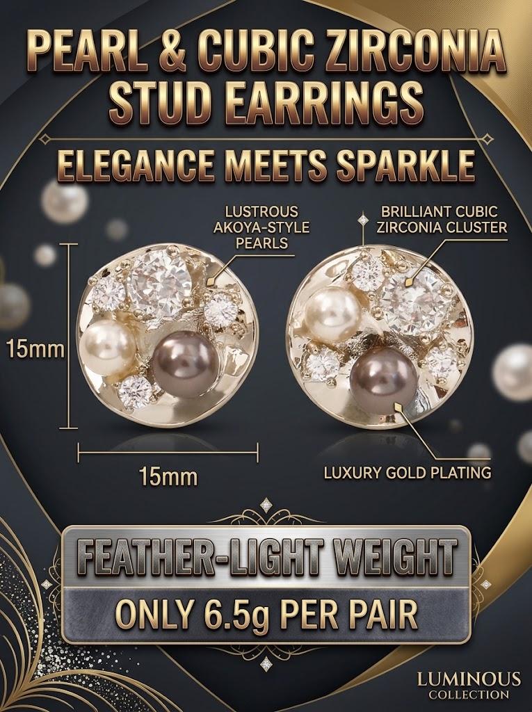 Glass Bead Stud Earrings Sparkling Crystal Elegant Fashion Versatile Women Jewelry Trendy Chic Statement Earrings High Sense Daily Wear Accessory