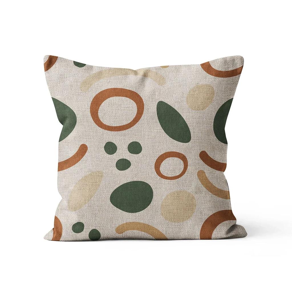 Home Decor Abstract Geometric Pattern Cushion Cover Nordic Style  Linen Pillowcase Decorative for Sofa Farmhouse 45X45CM