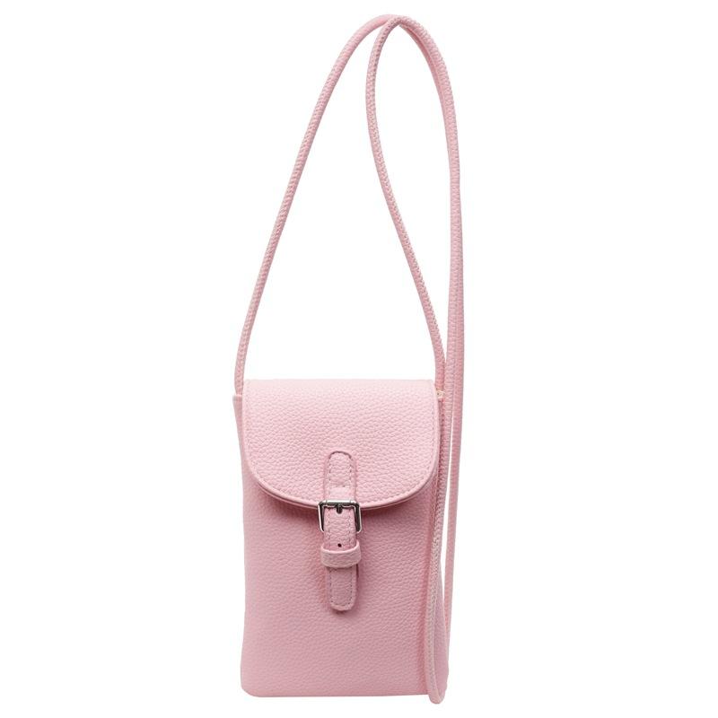 Spring and Summer Hot Sale Niche Simple Dopamine Color Lychee Pattern Mobile Phone Bag Foreign Style Versatile Commuter Messenger Bag Female
