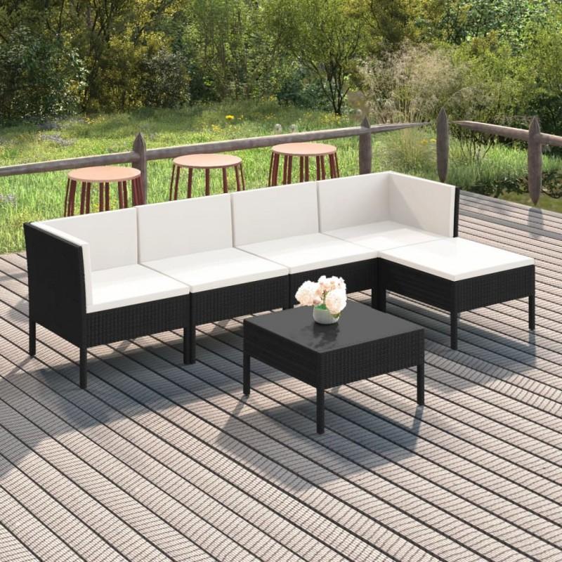 Day and Night - Day and Night Garden Furniture Set 6 Pieces and Black Synthetic Rattan Cushions