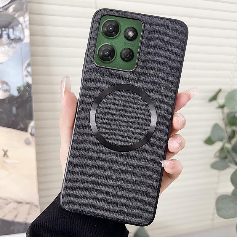 Fabric Cloth Wireless Charging For Magnetic Phone Case For Motorola Moto G Power G Soft Back Cover
