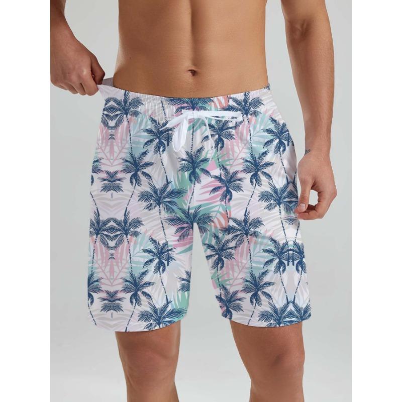 Hawaiian tropical plants Print Men Beach Shorts 3D Print Coconut leaves Sport Shorts Holiday Pants Personality Men Clothing XL