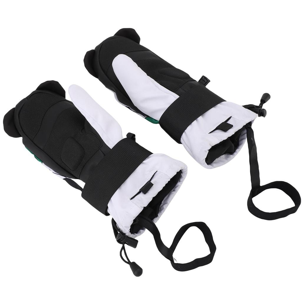 1 para rękawic narciarskich dla juniorów, antypoślizgowe rękawice śnieżne, ciepłe, odporne na ścieranie, wodoodporne rękawice snowboardowe Pand