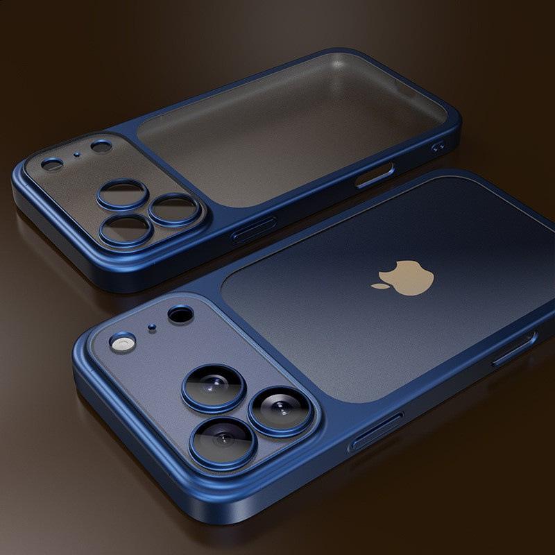 iPhone 17 Frosted Electroplated Anti-Fall Case with Full Coverage Lens Film for 16 Pro Max