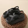 Thick soled simple comfortable round toe sandals for women's outdoor wear new summer versatile lightweight casual shoes