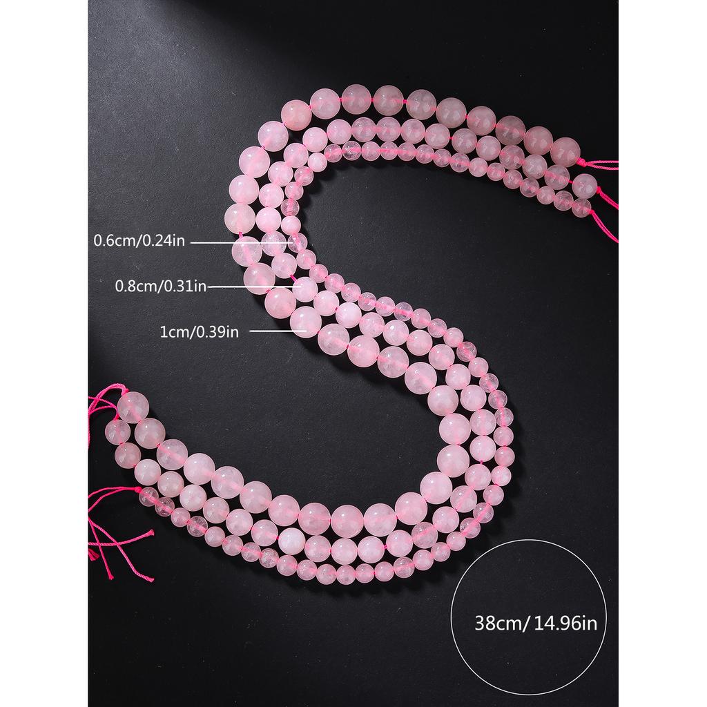 Rosenquarz Bastelperlen Einheitliche Größe zur Herstellung von Armbändern und Halsketten