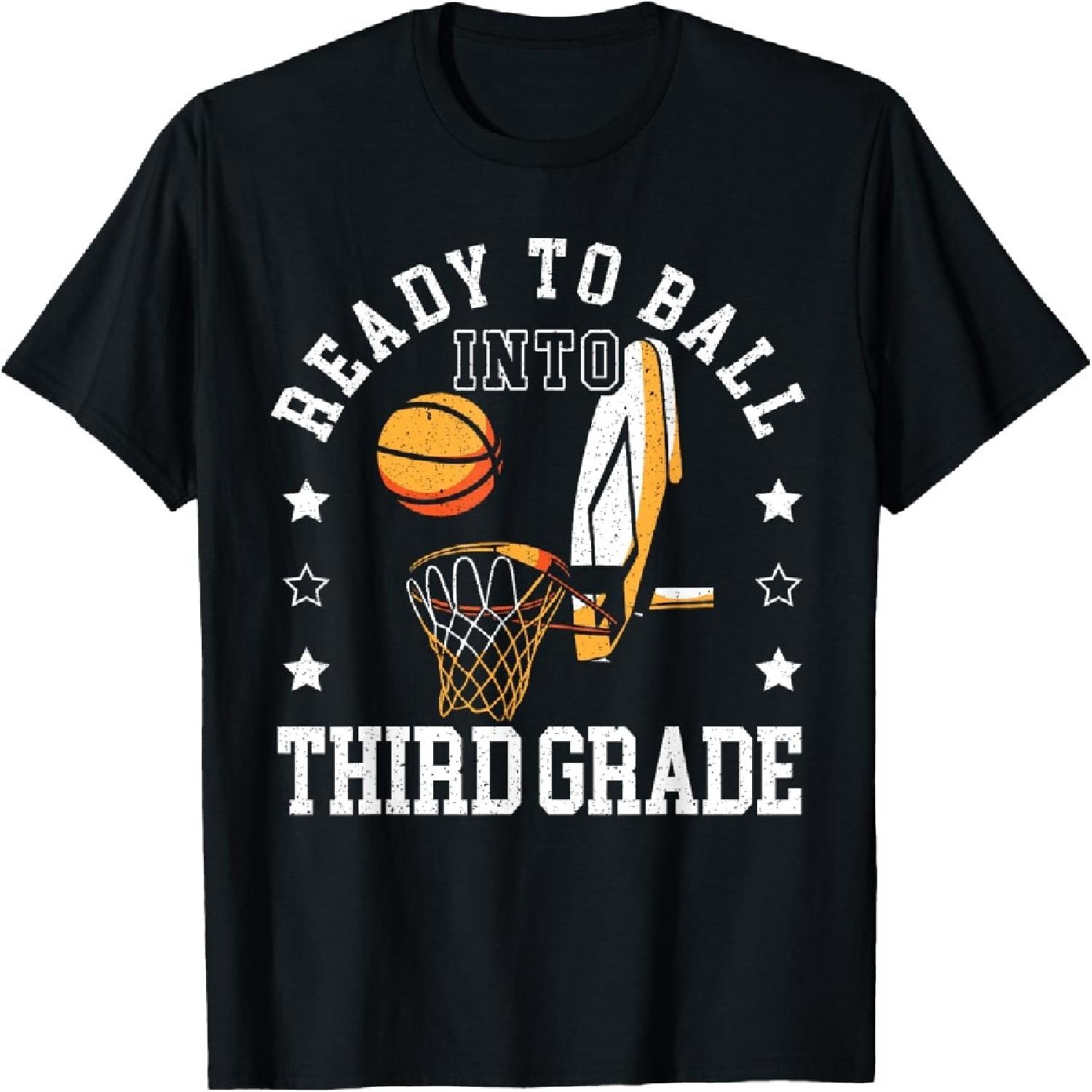 

Ready To Ball Into Third Grade Back To School Basketball T-Shirt XXXXXL різнокольоровий