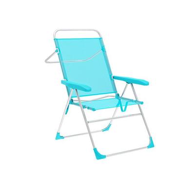 Cadeira de Praia Dobrável Marbueno 5 Posições Alumínio Água-Marinha Praia e Piscina 59X61X97 cm 10310