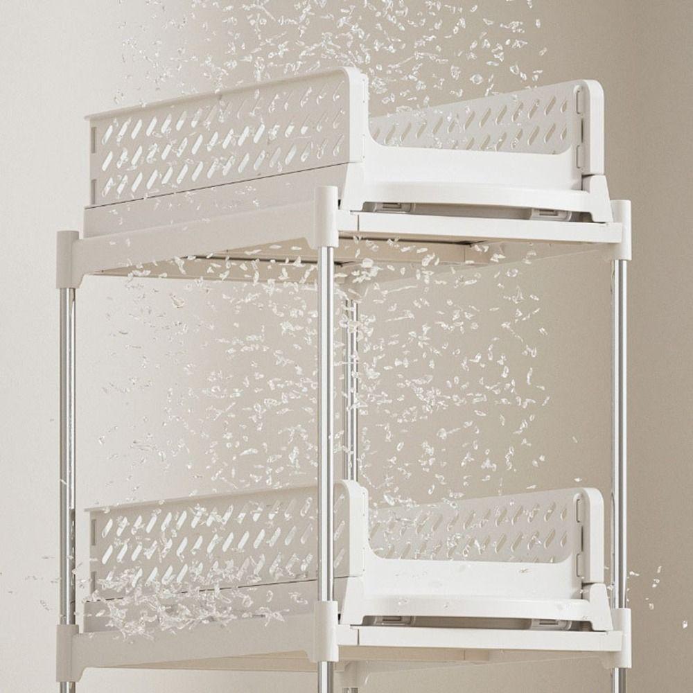 Plastic 2/3/4 Tiers Rolling Cart Space Saving Multi-Layer Storage Rack Bathroom