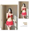 Pure Desire Polka Dot Long Sleeve Bikini with Cute Cake Skirt - Women's 4-Piece Set