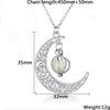 Fashion Xmas Gifts Luminous Necklace Silver Plated Glow In The Dark Moon&Pumpkin Pendant