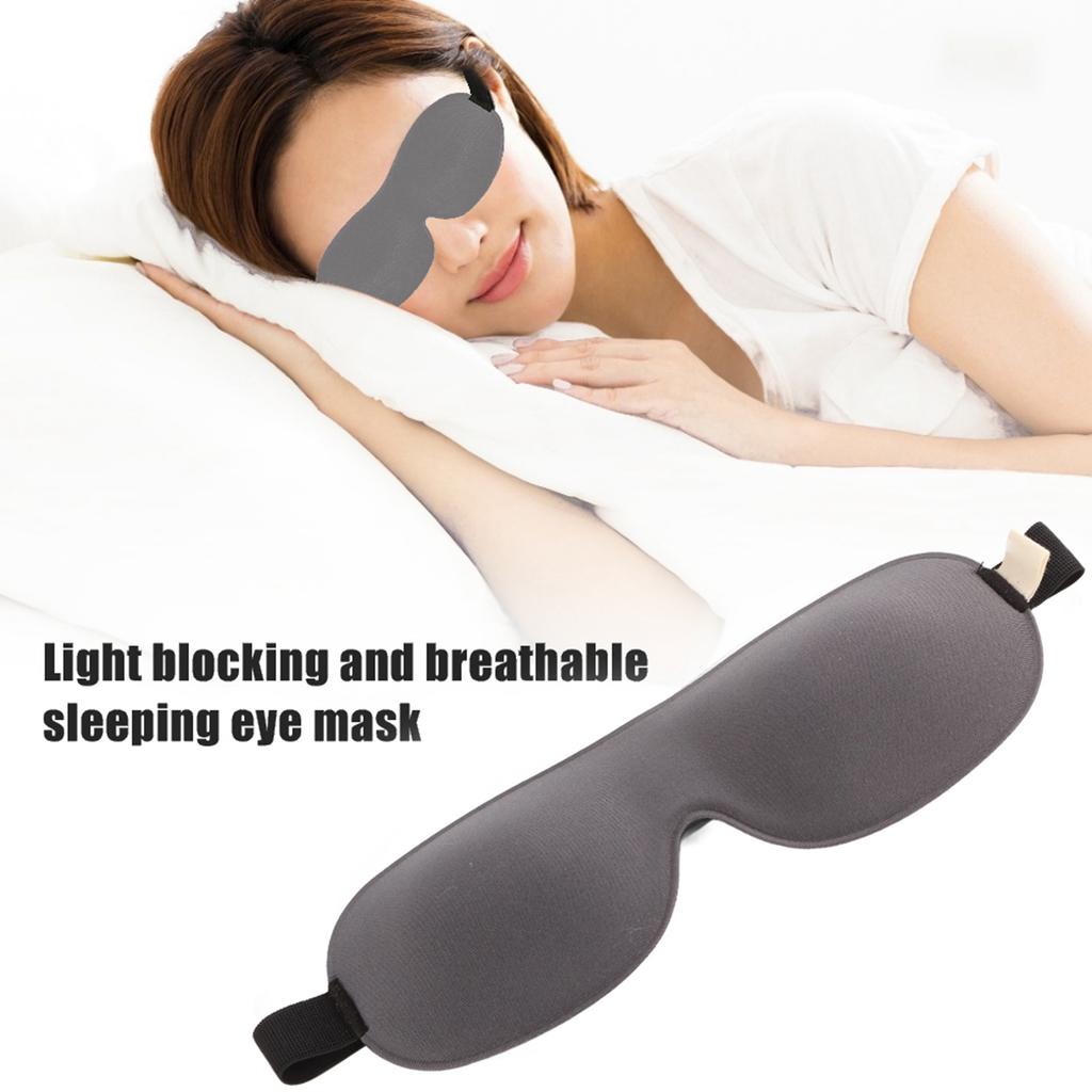 Light Blocking Sleeping Eye Mask Breathable Eyepatch Relieve Eyestrain for Men Women UseLight Gray