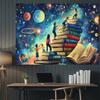 2D Kids Book Galaxy Backdrop Banner - Magical Reading Space Photo Background
