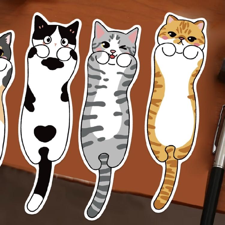 30Pcs Kitten Shape Bookmarks Paper Bookmarks Book Page Marker Portable Reading Aid for Book Lover Teacher Student