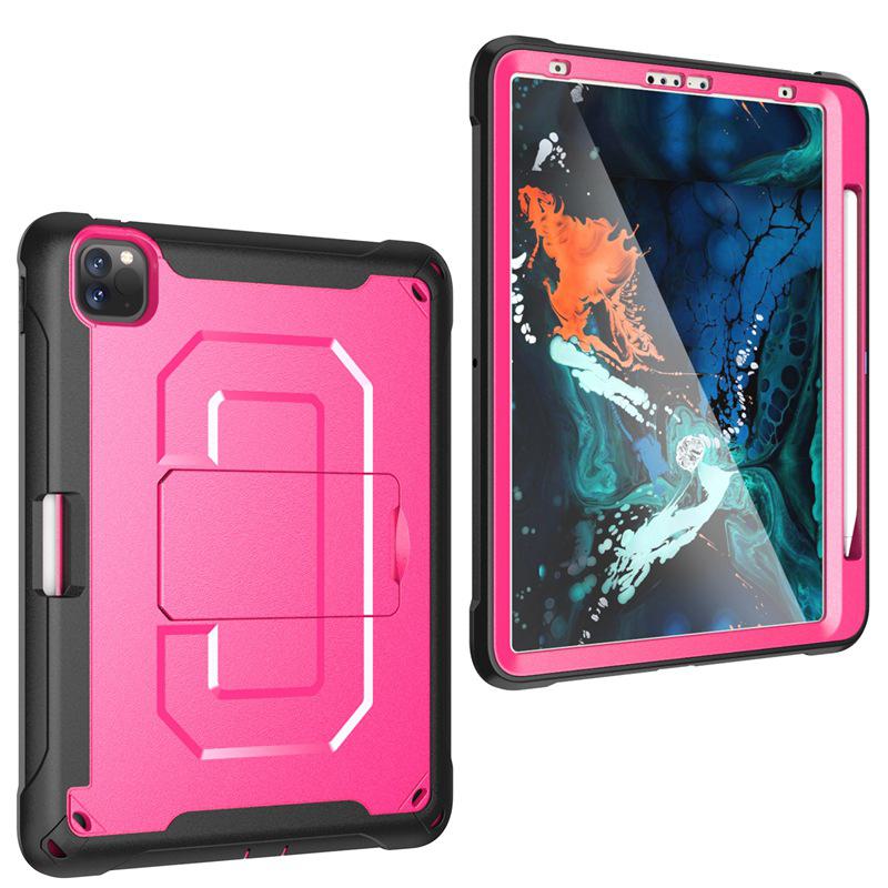 11-inch iPad Pro Silicone Tablet Cover with Pen Slot, Hand Strap, Shoulder Strap, Folding Stand, Anti-Fall Shell for 9.7-inch and 10.2-inch iPads.