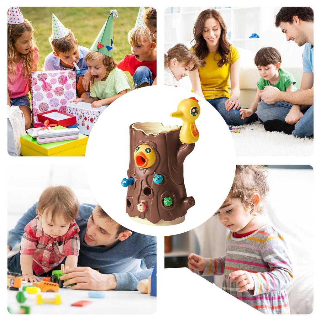 Toddler Woodpecker Catch Worm Toy Magnetic Bird Feeding Game Sensor Montessori Development Fine Motor Skill Toys for Kid Gift