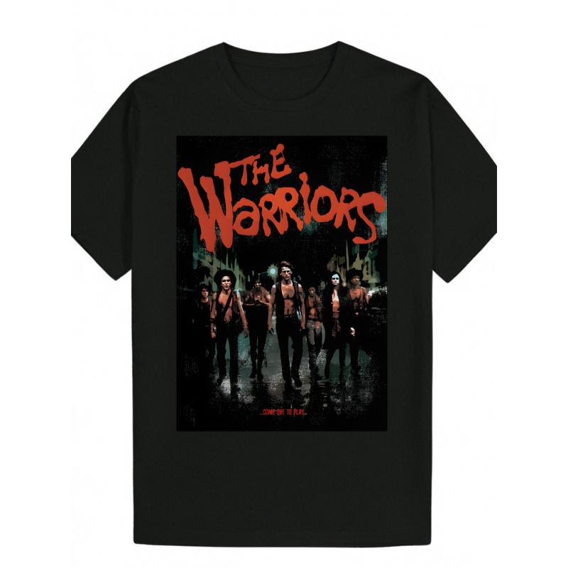 Men'S Retro The Warriors Graphic T-Shirt - Bold Red & Black Movie-Inspired Design, Lightweight Crew Neck Tee with Glossy Finish, Casual Everyday