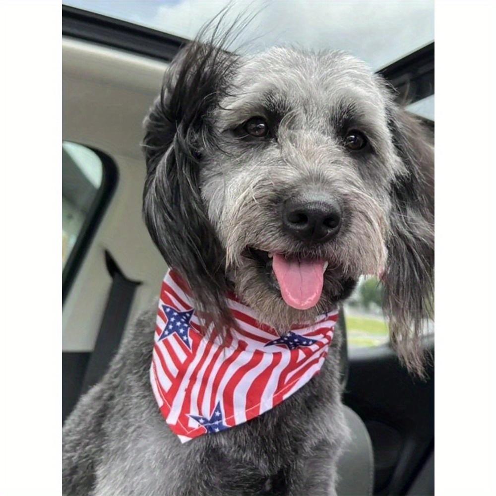 65cm Extra Large Independence Day Pet Triangle Bandana, American Flag Print Dog Bib, Cat Dog Scarf