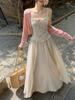 Plus Size Floral Camisole, Wide Hem Skirt & Long Sleeve Cardigan Three-Piece Set for Women