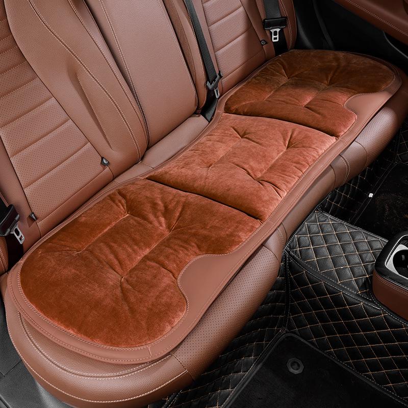 Luxury Flannel Winter Plush Car Seat Cushion for Mercedes-Benz & BMW - Thick, Warm, Three-Piece Rear Set
