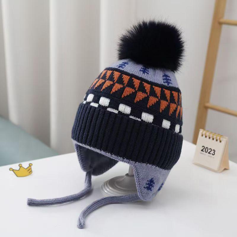 Children's Warm Wool Ushanka: Windproof Ear Protection Hat for Boys and Girls